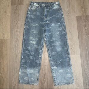 Civil Regime Blooming Through Chaos Blue Ombré Jeans - Size 32 X 30